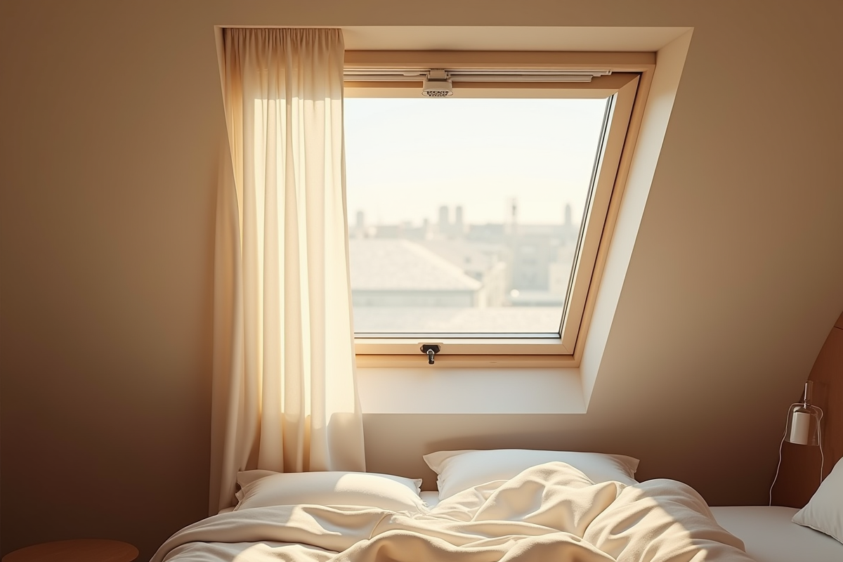 Chambre cosy avec Velux moustiquaire et lumière naturelle